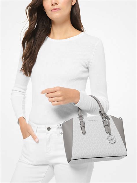 michael kors ciara medium logo and leather satchel|Ciara Medium Logo and Leather Satchel .